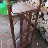 Vintage rattan corner shelf