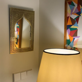 Lation mirror with intricate Moroccan decoration