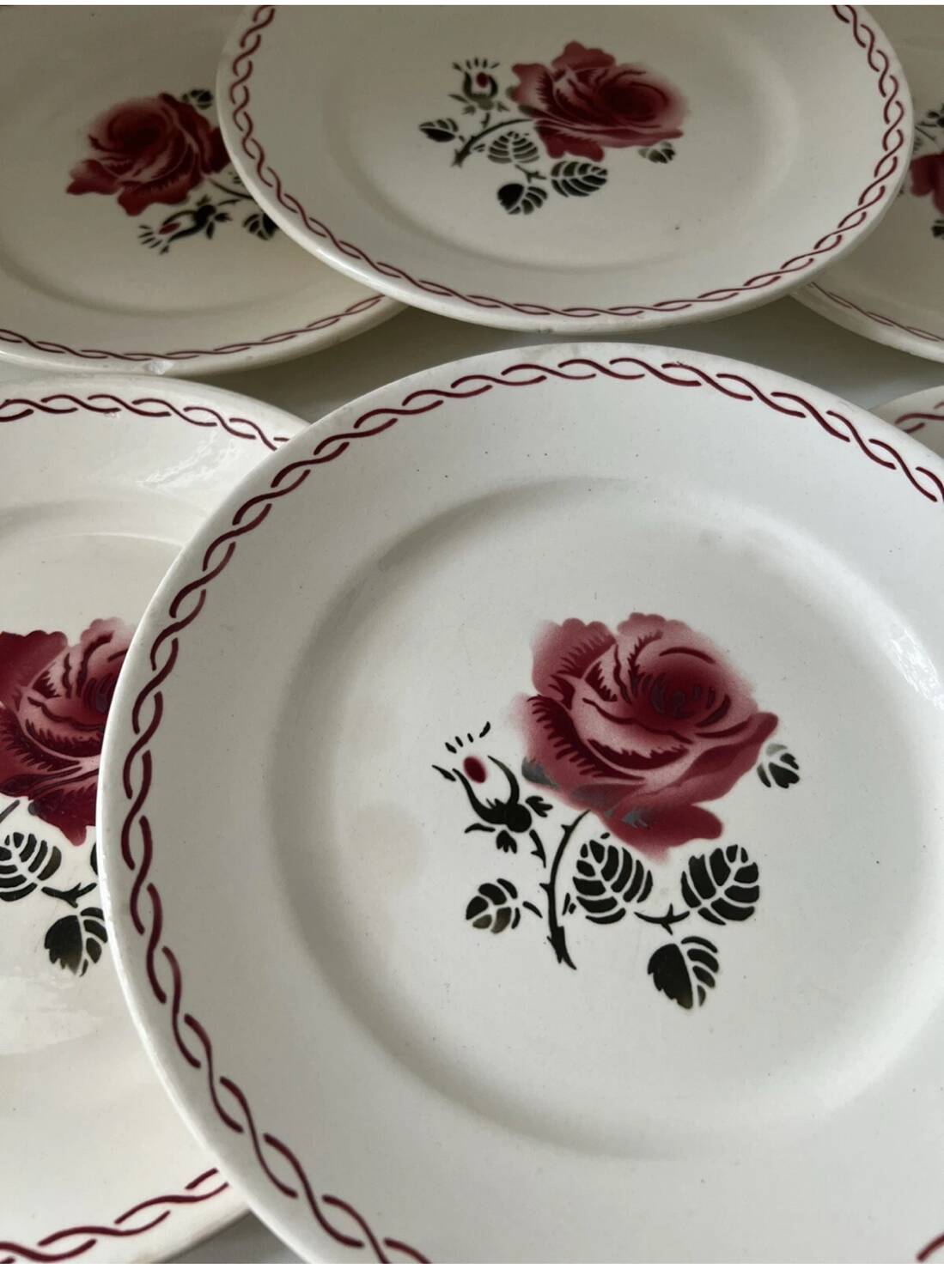Assiettes plates Germaine Badonviller fleurs