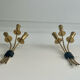 Pair of vintage wall lamps, solid brass, France 1950