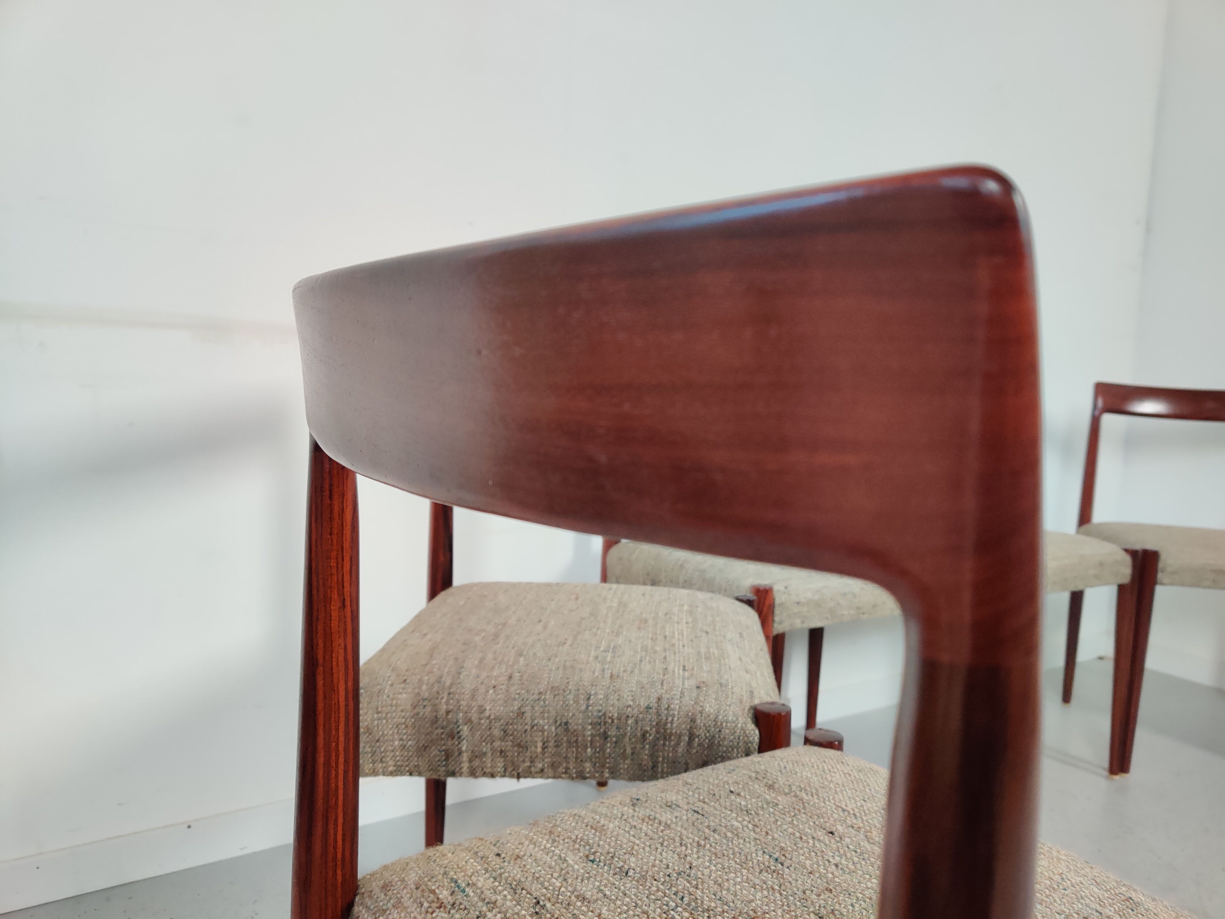 6 scandinavian chairs from lübke in rosewood, 60s