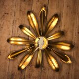 Vintage gold metal flower wall light