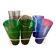 7 coloured glass glasses, 1960s-70s