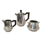 Art Deco coffee service from the 1930s, 3 pieces in silver-plated metal.