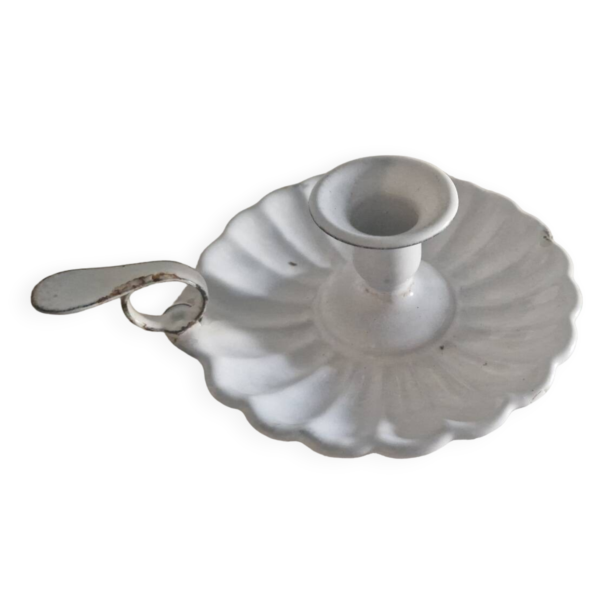 Enameled sheet metal candlestick holder