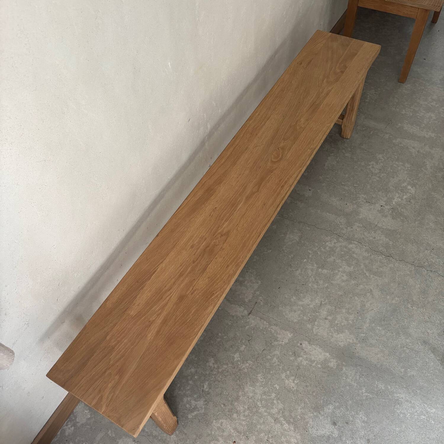 Raw oak bench