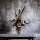Vintage wheat 'golden' wall light with flowers: french style