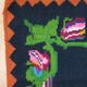 Floral handwoven green and fuchsia rug, made in wool, bohemian design 170x232cm