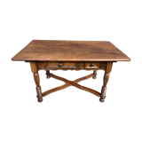 Alsatian farm table in vintage walnut 1850s
