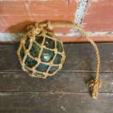 Old Float Ball. Marine Decor. Green Glass Ball. Ball a