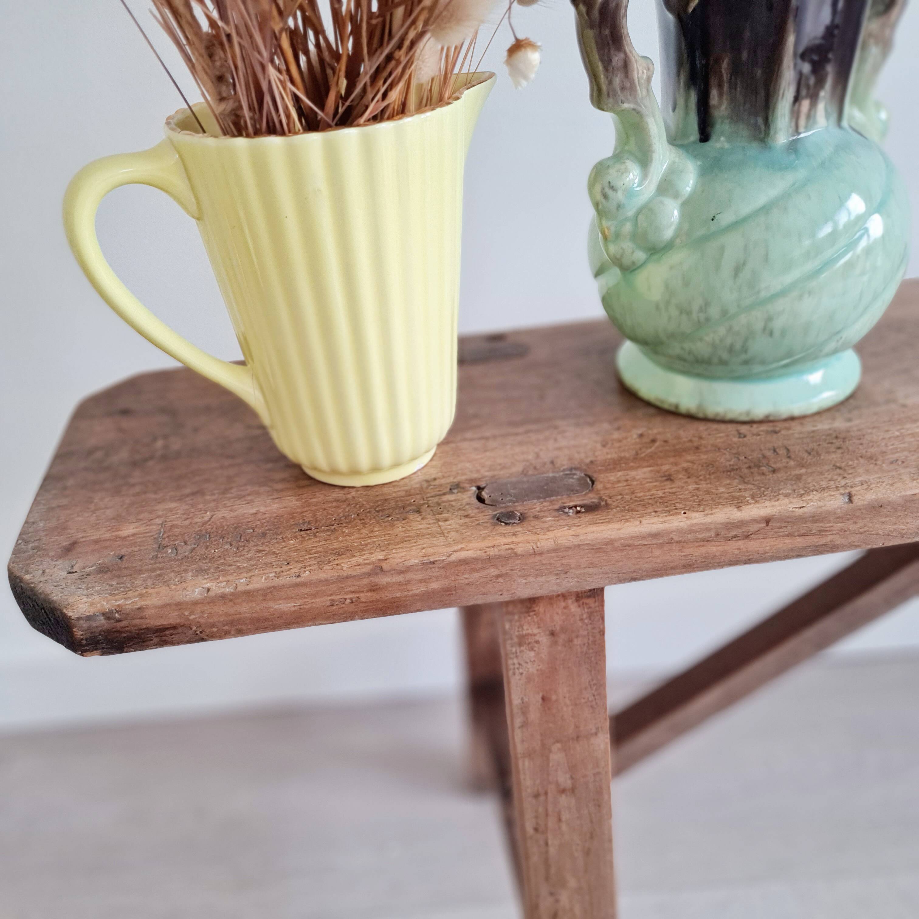 Antique wooden farm bench