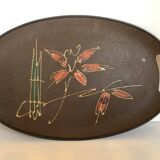 Oval tray glittery flowers handles scoubidou japan