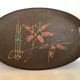 Oval tray glittery flowers handles scoubidou japan