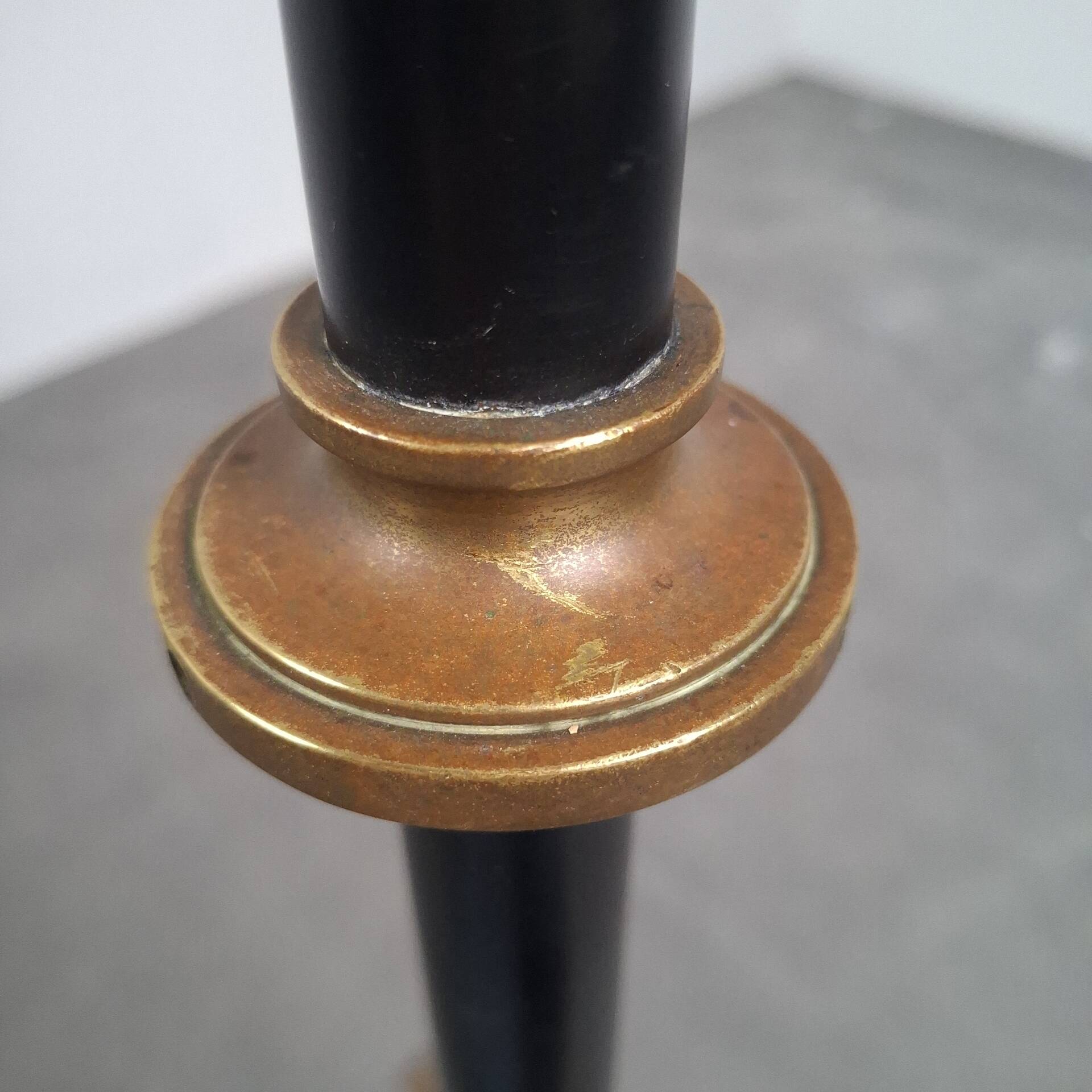 Art and Craft tripod floor lamp in bronze.