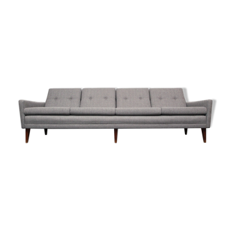 4 seater sofa danish in grey, restored