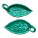 Duo of Vallauris raviers in the shape of green leaves signed Cérenne