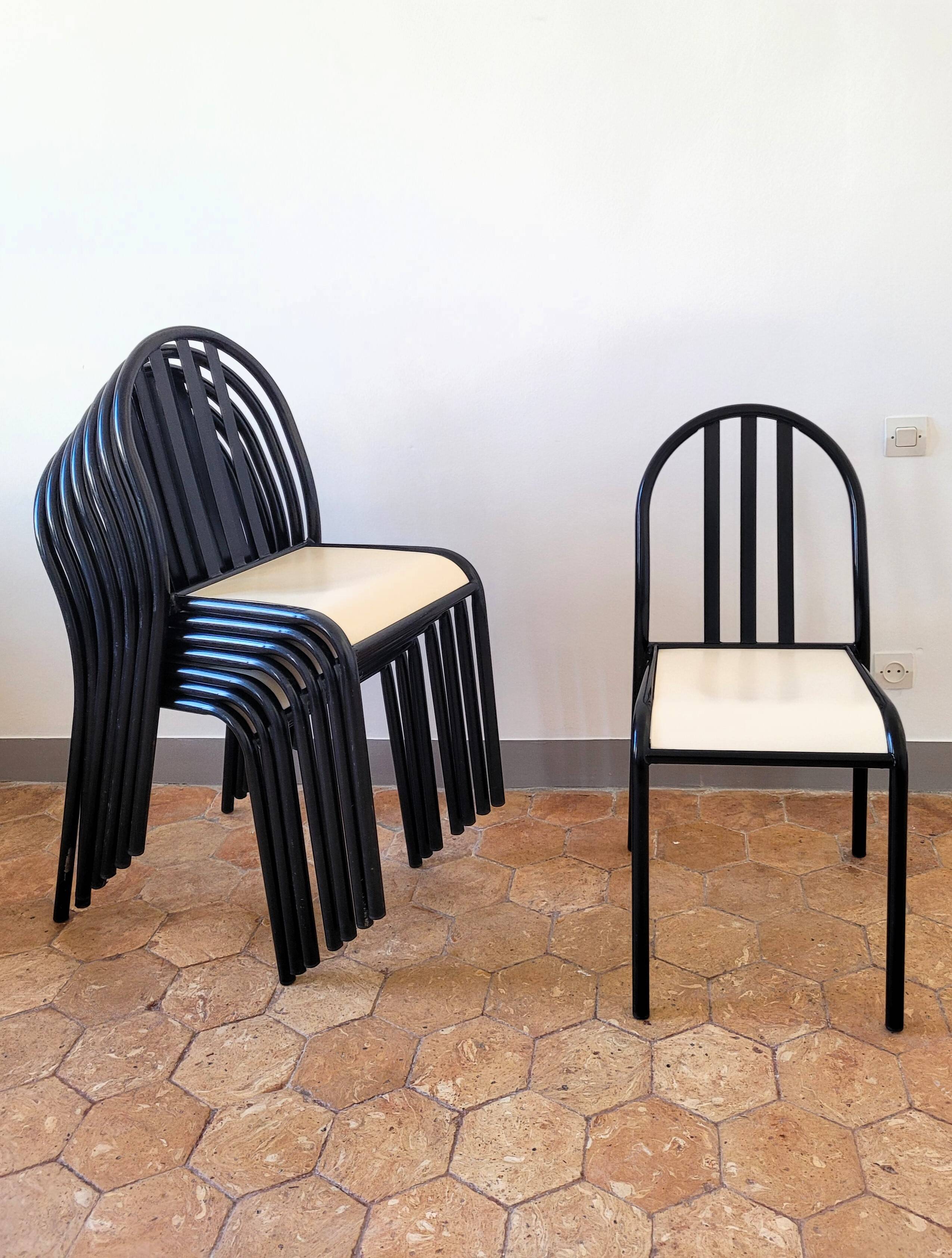 Lot de 8 Chaises dlg Robert Mallet Stevens Tubor moderniste