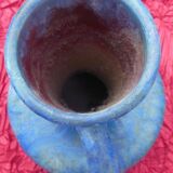 Ceramic Vase Pierrefonds stoneware Art Deco, signed with VERY LARGE SIZE HELMET!