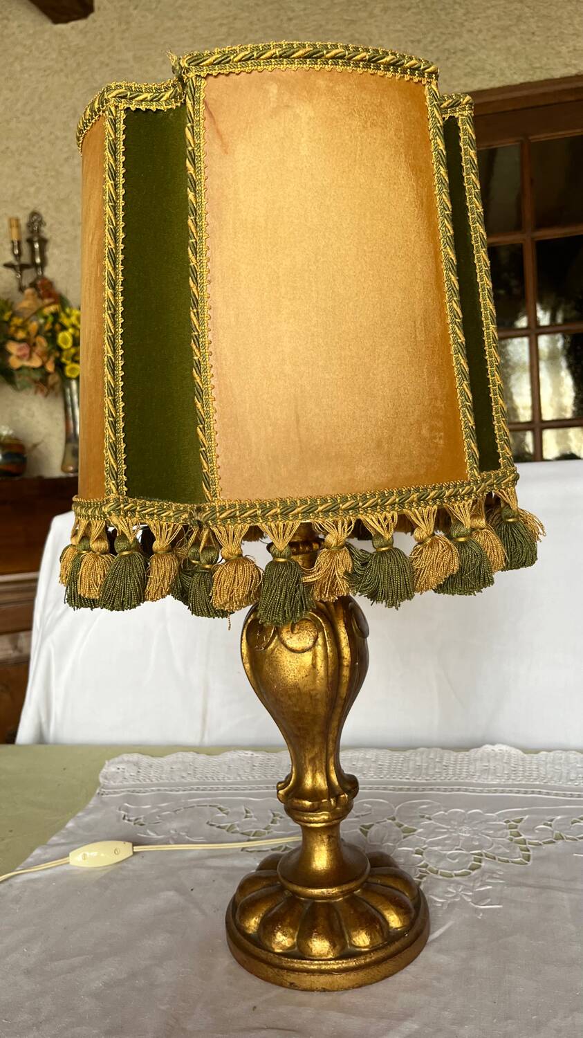 Vintage wooden table lamp