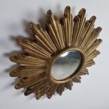 Miroir en terre cuite du milieu du siècle années 1960 42cm