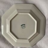 12 octagonal dessert plates in blue and yellow green English porcelain Johnson Brothers