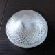 Plafonnier rond en verre structuré/vintage années 60-70