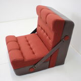 Mid-century Folding Armchair and Footstool or Daybed,1970's.