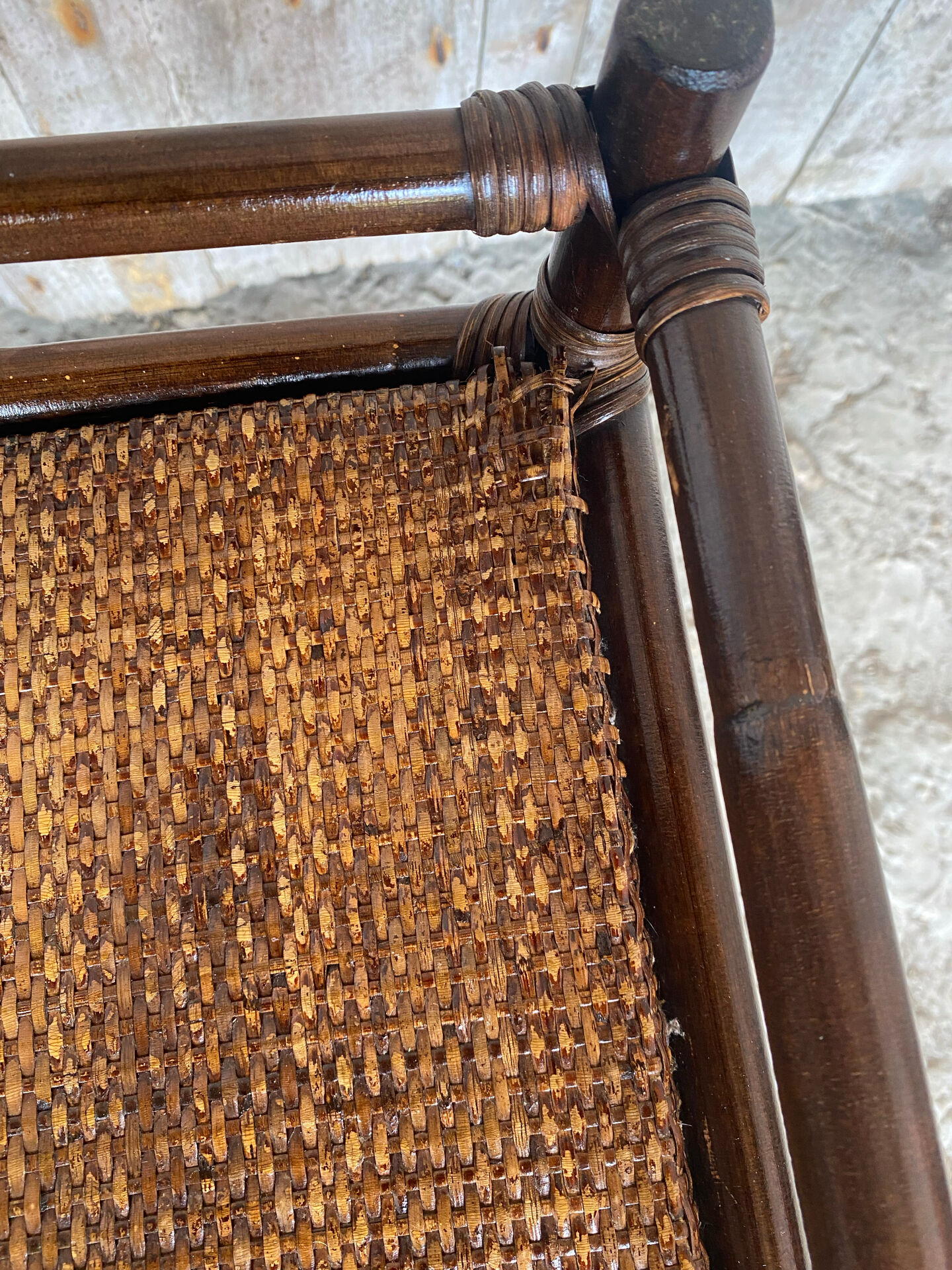 Vintage Rattan Bedside Table #E092