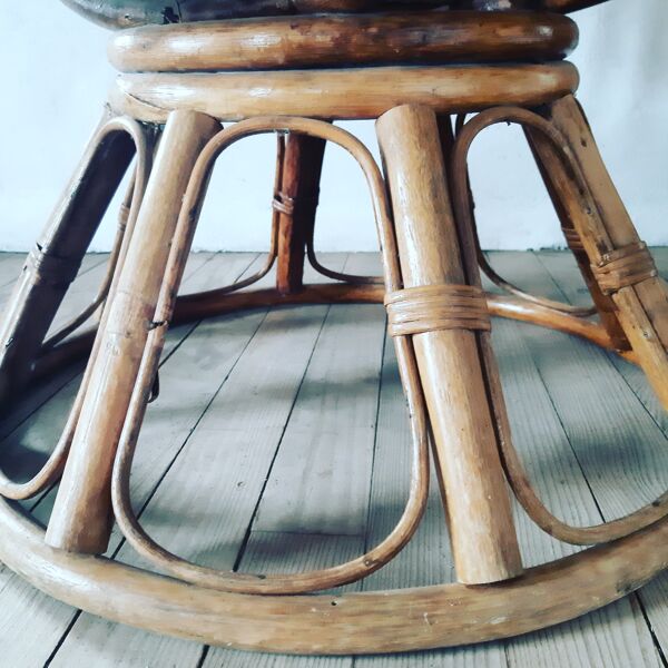 fauteuil vintage en rotin circa 1960