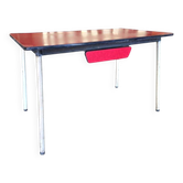 Table d'appoint/bureau vintage en formica rouge.