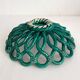 Vintage Vallauris green woven ceramic fruit bowl