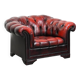 Classic cowhide Chesterfield button seat armchair in a beautiful red colour