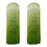 Suite de 2 appliques en verre de Murano vert