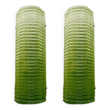 Suite de 2 appliques en verre de Murano vert