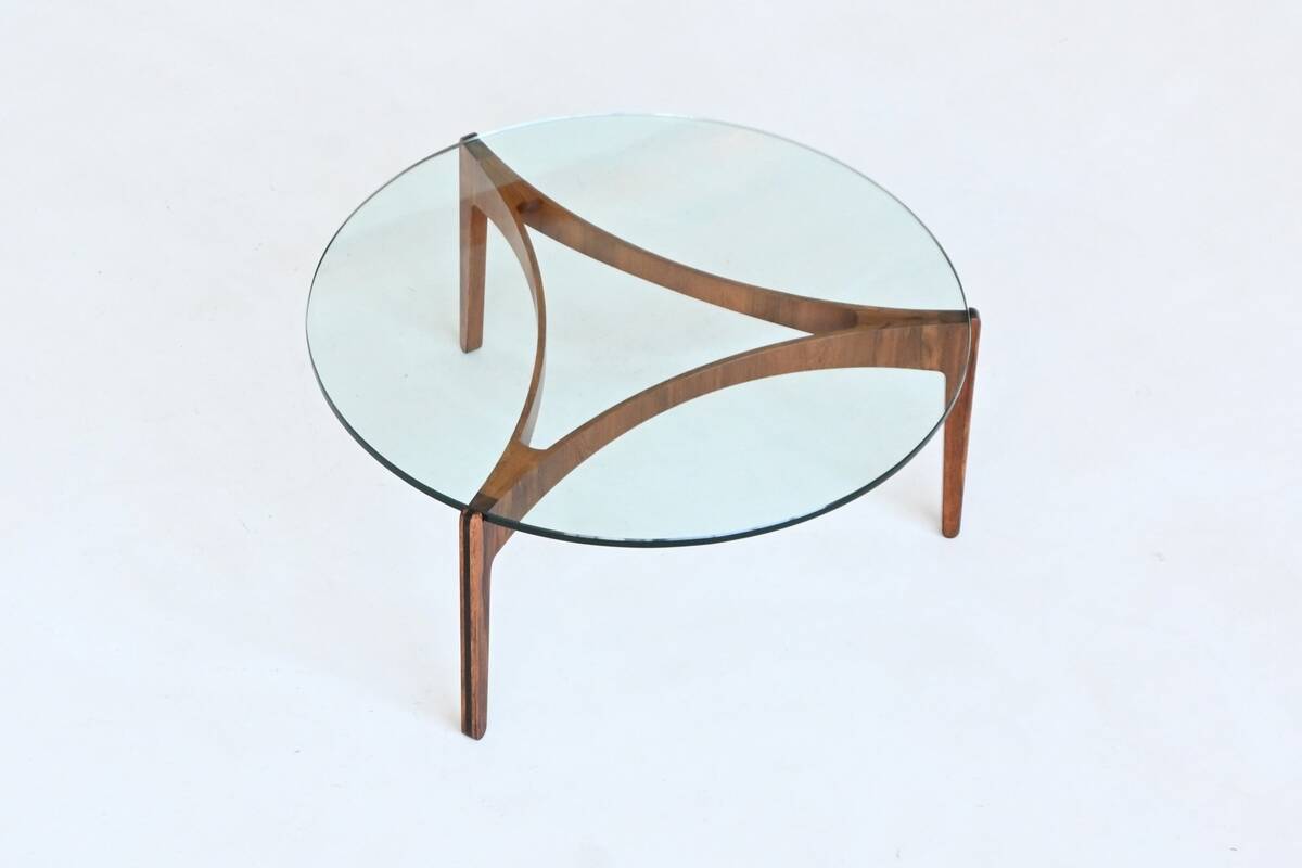 Sven Ellekaer sculptural coffee table rosewood Linneberg Denmark 1962