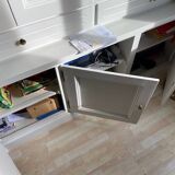 White solid wood bookcase