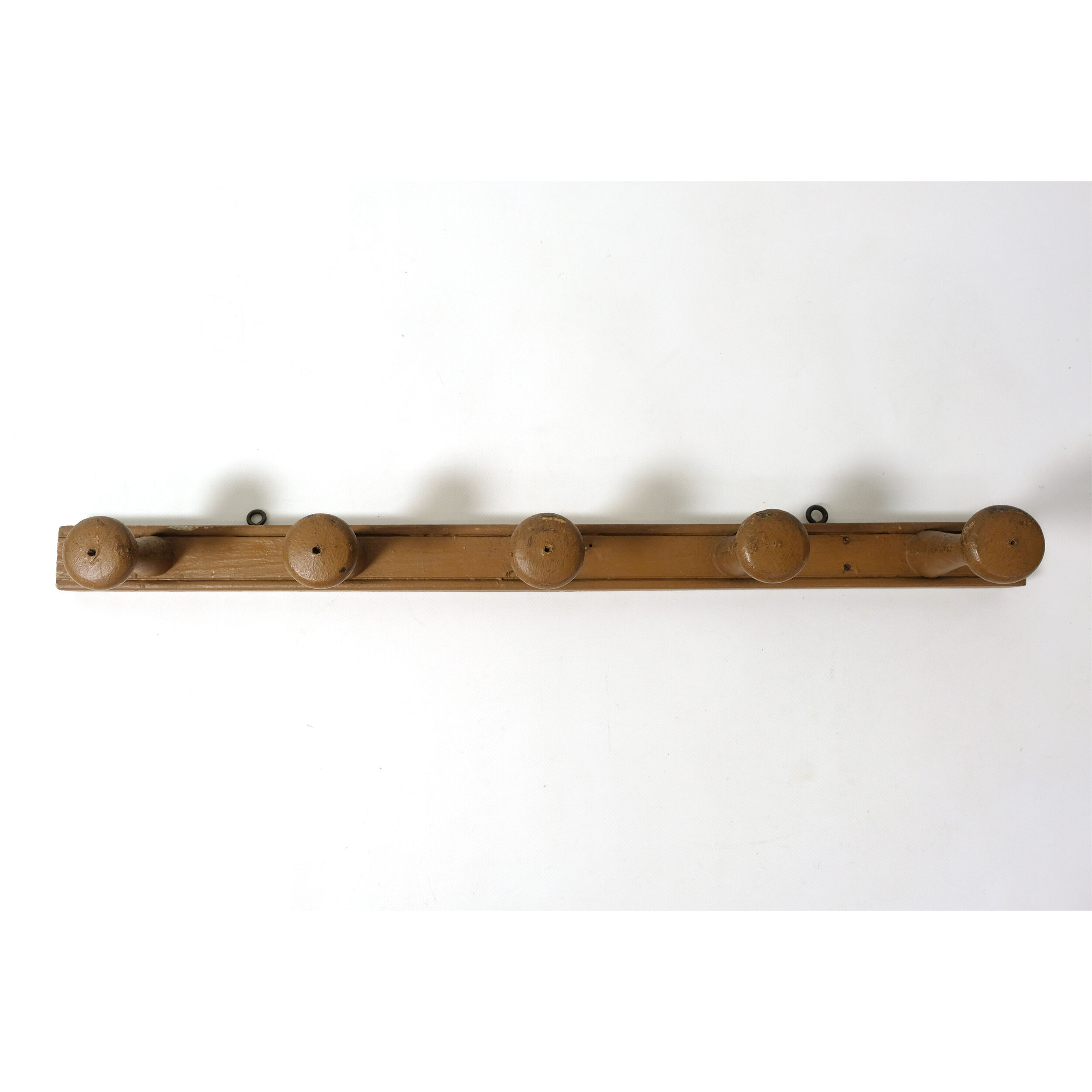 Vintage wooden coat rack, 5 hooks