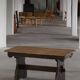 Rustic Scandinavian dining table in stained pine, Sweden, 1900-1940.