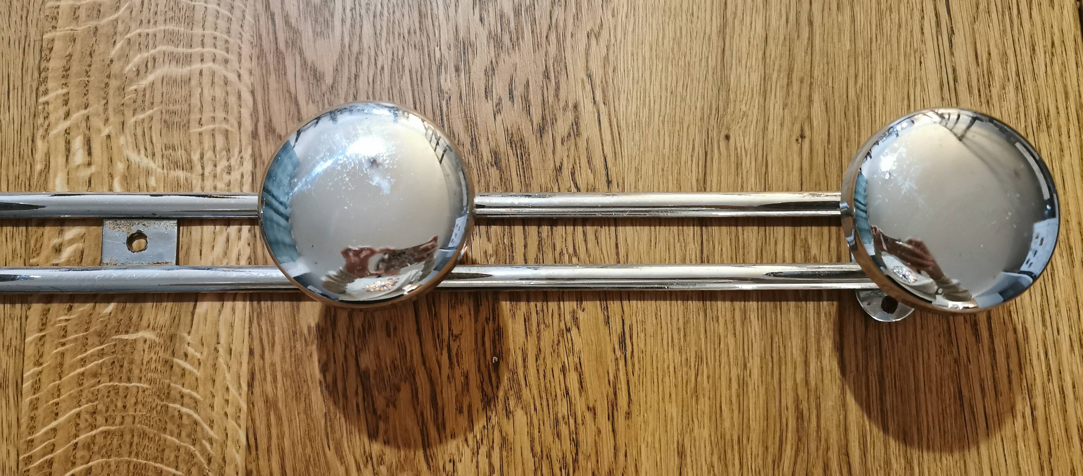 Vintage wall-mounted coat rack with 4 hooks