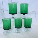 Set of 5 wine glasses Luminarc Arcoroc year 1970