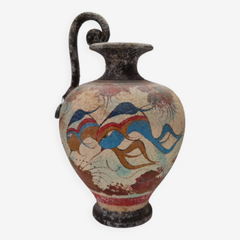 Vase ancien minoan Grec Crète poterie peinture dauphins céramique Knossos
