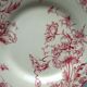 Assiette plate Art Nouveau en rose, porcelaine, modèle Prairial de GIEN