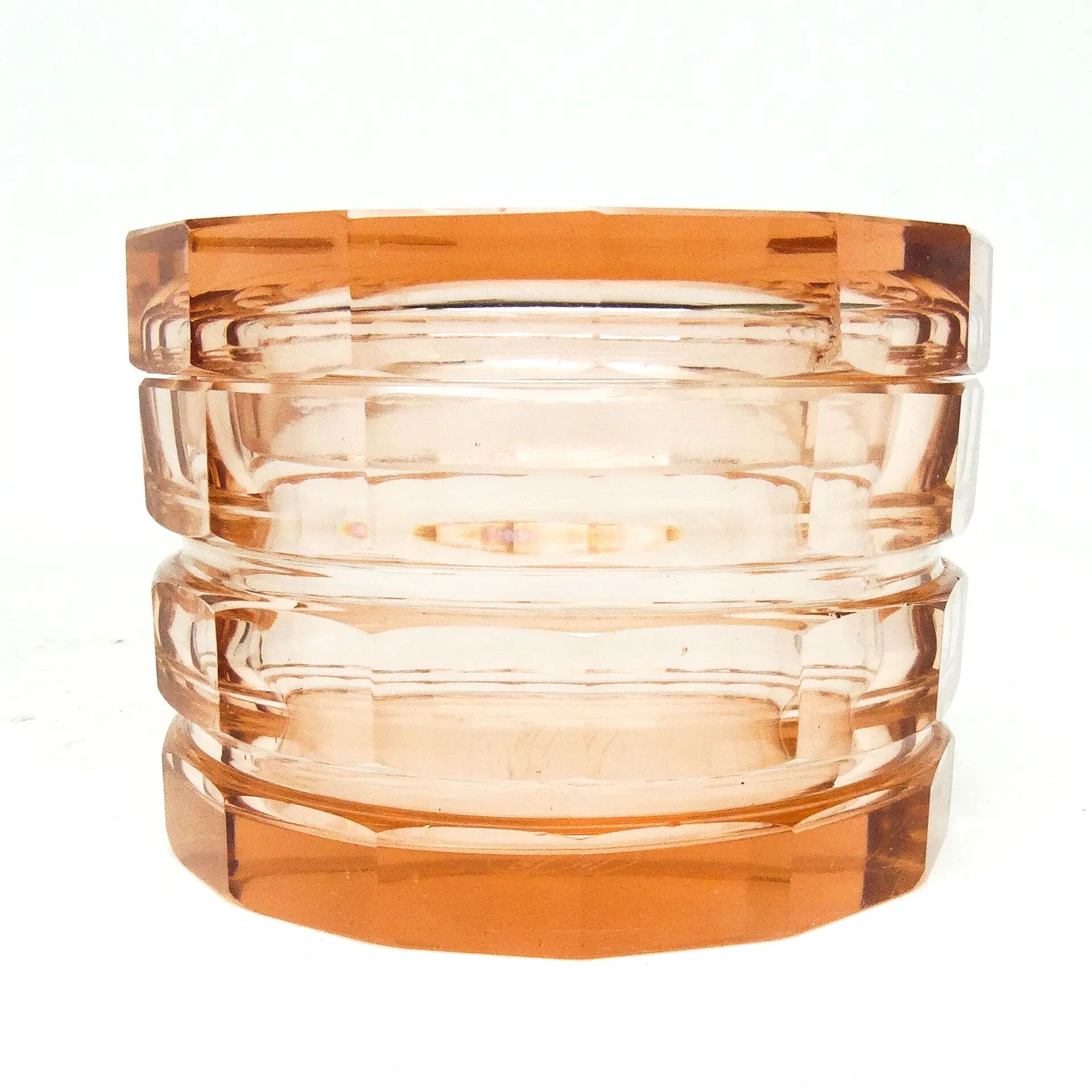 Bonbonnière Art Déco, cristal, Bohême, Tchécoslovaquie, années 1930