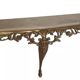 Table console en métal doré et son plateau marbre