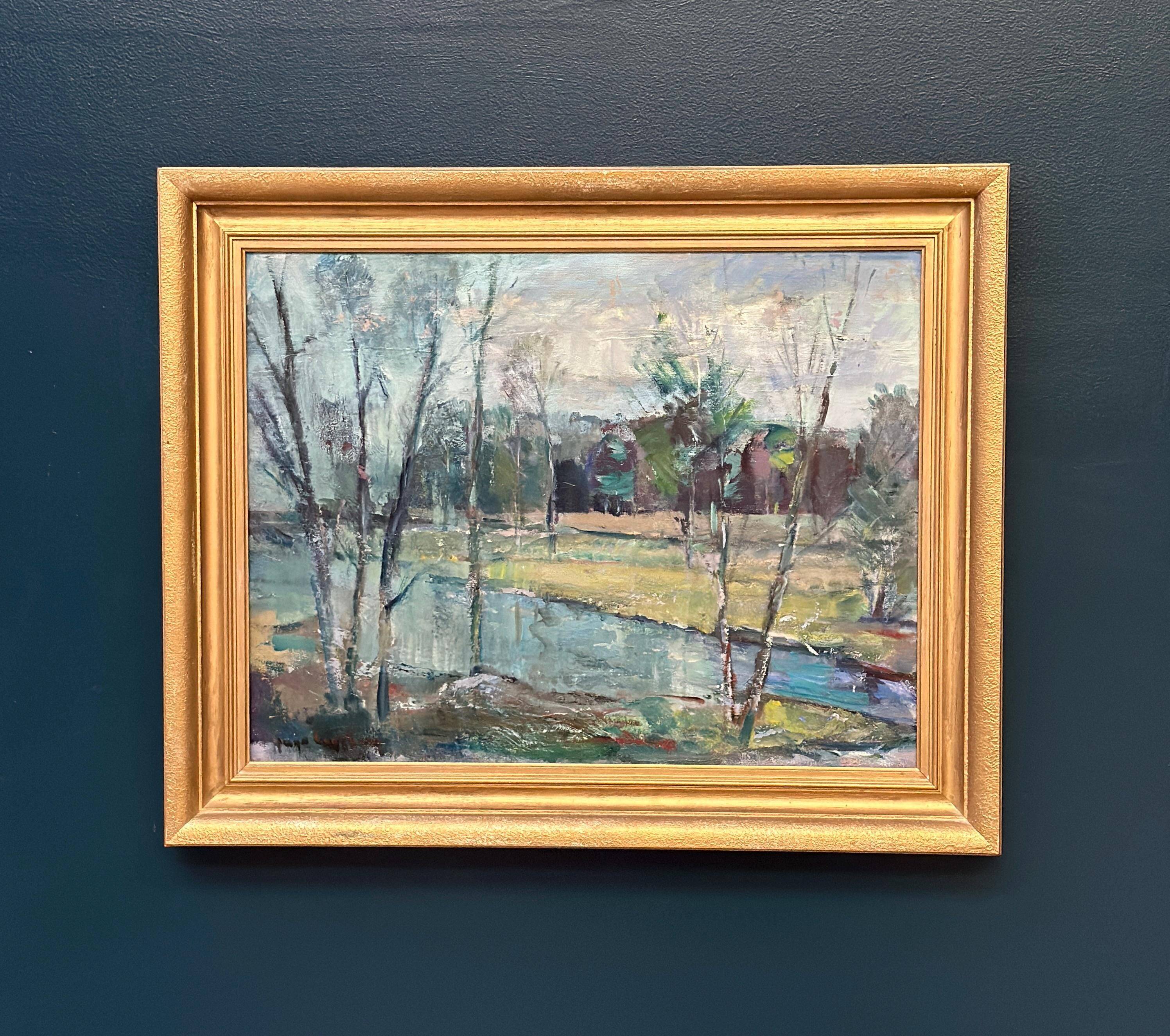 Swedish Oil on Canvas – “Obscured by Trees” by Hugo Carlberg