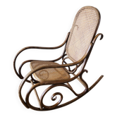 Antique Thonet bentwood rocking chair, original label.