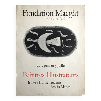 Affiche en lithographie d'après Georges BRAQUE, Fondation Maeght, 1969