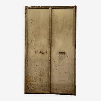Double vault doors in patinated iron 20th century