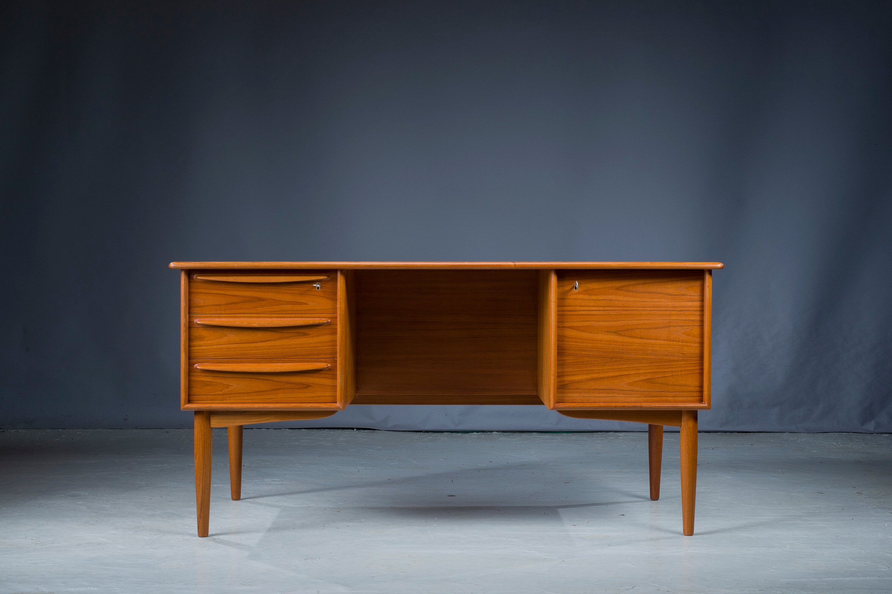 Mid-Century Danish Modern Desk Teak by Svend Madsen for Falster, 1970s
