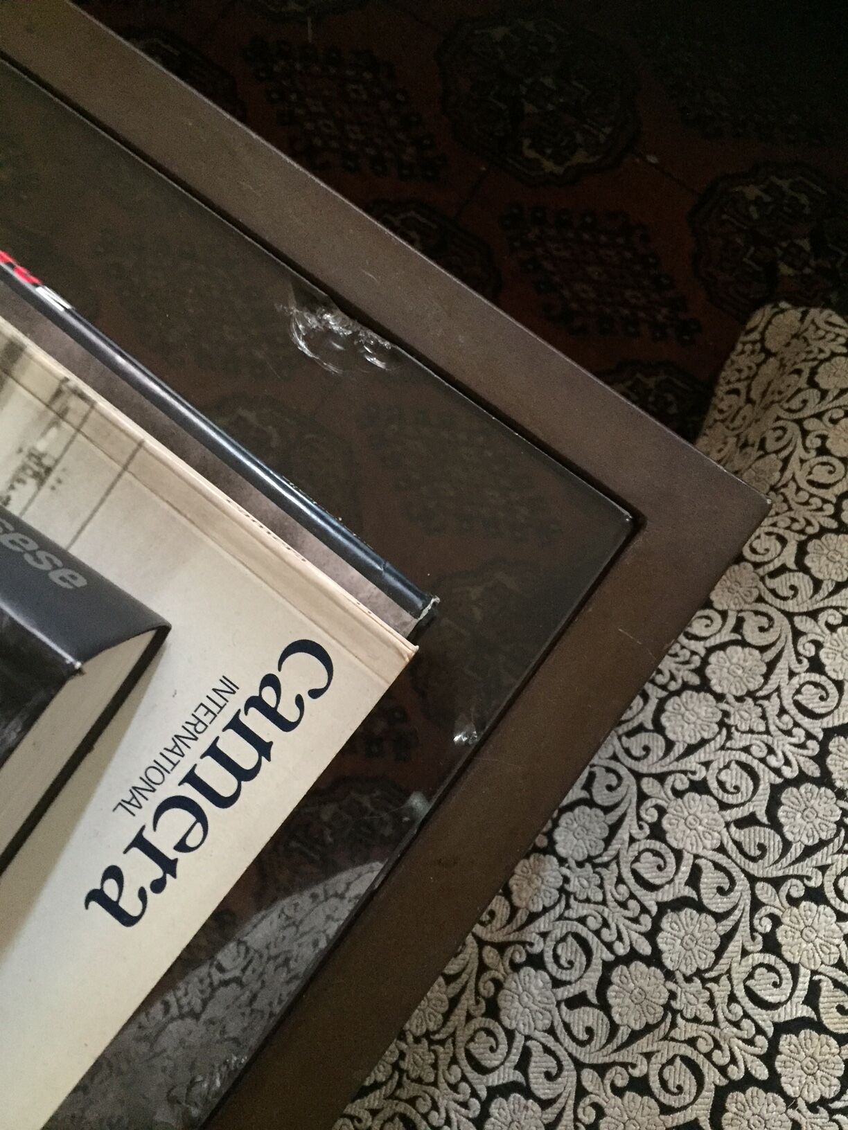 Metal and glass coffee table